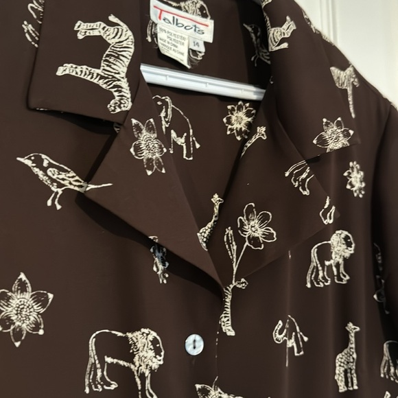 Brown animal and floral print dress - Talbots - Picture 7 of 7